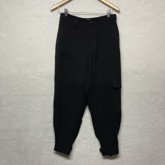 Trina Turk Barrier Islands Utility Cargo Jogger Pants Multi Pocket Black Size 4 - Picture 1 of 13
